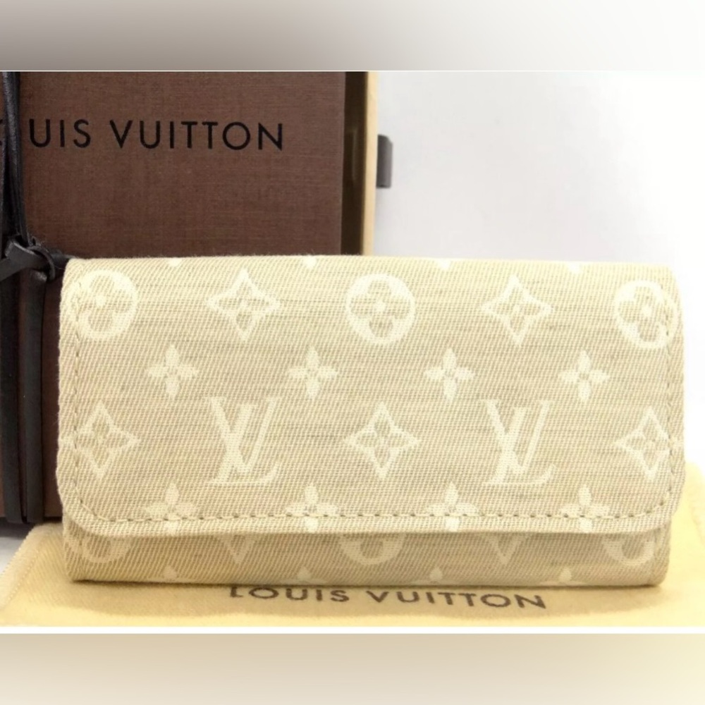 Louis Vuitton Key Case Holder Multicles 4 Monogram Mini Lin Beige Canvas